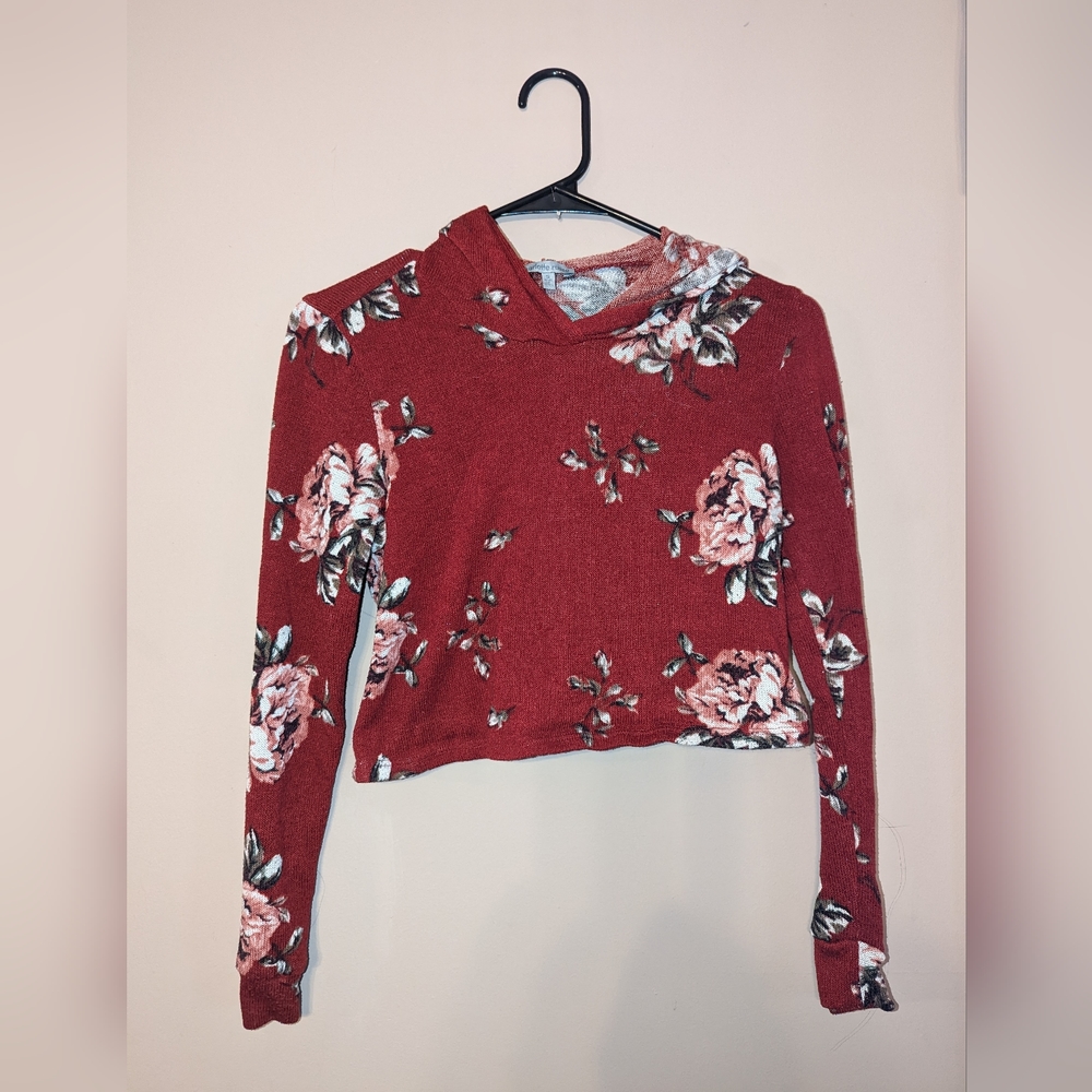 Floral Crop Top Hoodie